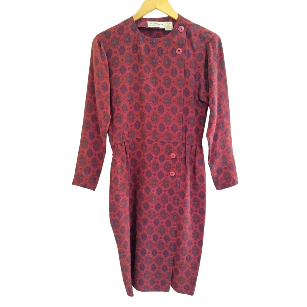Vtg 90s Silk Dress